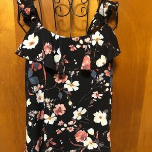 Maurice’s Silky ruffled shoulder and bodice tank